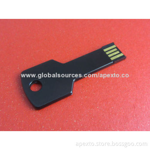 Key-shaped USB Flash Drive with High-printing Quality and 512MB to 32GB Memory Capacity